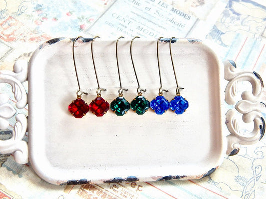 Vintage Swarovski crystal earrings in your choice of color