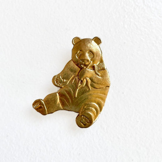 Vintage Brass Panda Pin