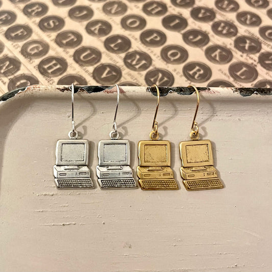 Vintage Brass Computer earrings