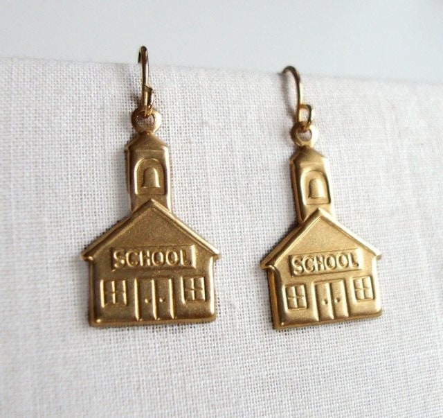 Schoolhouse Earrings - Back to School - teacher earrings