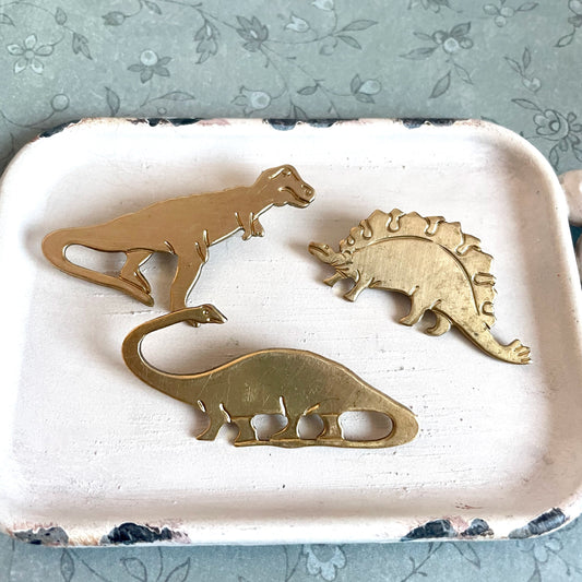 Vintage brass dinosaur pins your choice