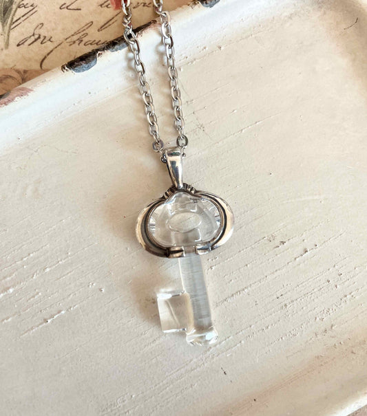 Swarovski crystal key pendant